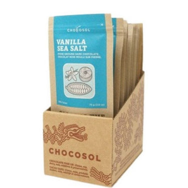 Vanilla Sea Salt Dark Chocolate 75 Grams (Case Of 10) by Chocosol