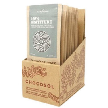 100% Gratitute Dark Chocolate 75 Grams (Case Of 10) by Chocosol