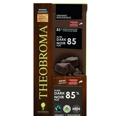 Organic 85% Cocoa Dark Chocolate Bar 80 Grams (Case Of 12) by Theobroma