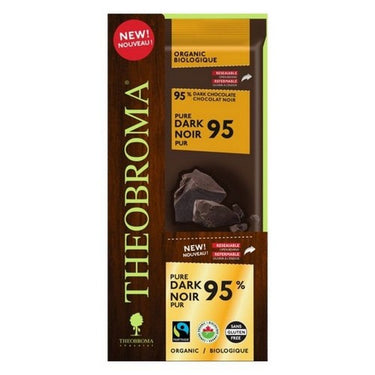 Organic 95% Cocoa Dark Chocolate Bar 80 Grams (Case Of 12) by Theobroma