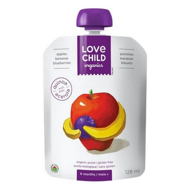 Apples Bananas And Blueberries 128 Ml (Case Of 12) by Love Child Organics