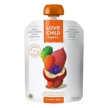 Apples Sweet Potatoes Carrots And Blueberries 128 Ml (Case Of 12) by Love Child Organics