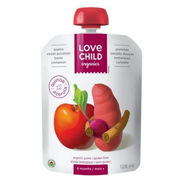 Apples Sweet Potatoes Beets And Cinnamon Pouch 128 Ml (Case Of 12) by Love Child Organics