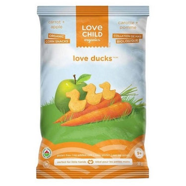 Ducks Corn Snacks Carrot And Apple 30 Grams (Case Of 8) by Love Child Organics