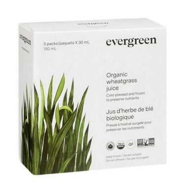 Organic Wheat Grass Juice 30 Ml x  5 Count (Case Of 10) by Evergreen