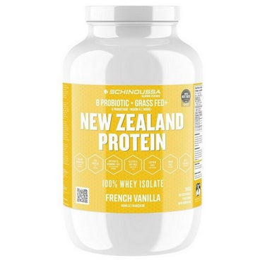 New Zealand Probiotic Grass Fed Whey Protein French Vanilla 910 Grams by Schinoussa