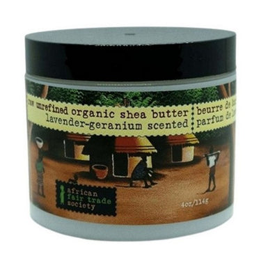Organic Raw Unrefined Shea Butter With Lavender Geranium 114 Grams by African Fair Trade Society