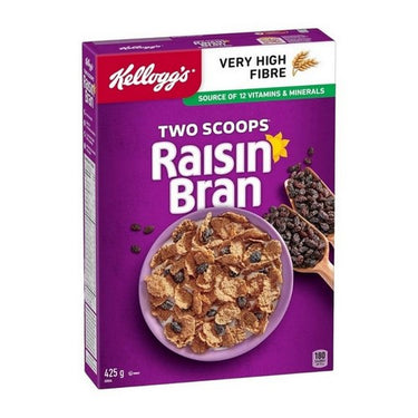 Cereal Two Scoops Raisin Bran 425 Grams (Case Of 12) by Kellogg's
