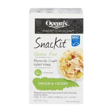 Light Tuna With Crackers SnacKit Onion And Celery 96 Grams (Case Of 12) by Ocean's Halo