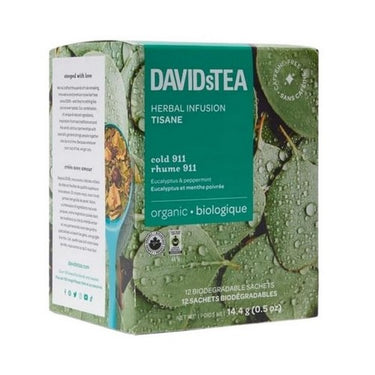 Organic Eucalyptus And Peppermint Herbal Tea Bags Cold 911 0.5 Oz (Case Of 6) by Davids