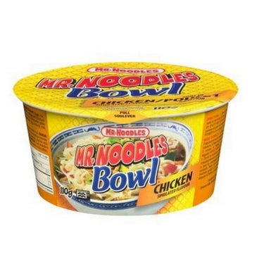 Instant Noodle Soup Bowl Chicken Flavoured 110 Grams (Case Of 12) by Mr. Noodles
