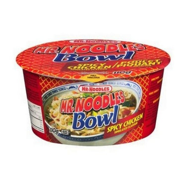 Instant Noodle Soup Bowl Spicy Chicken 110 Grams (Case Of 12) by Mr. Noodles