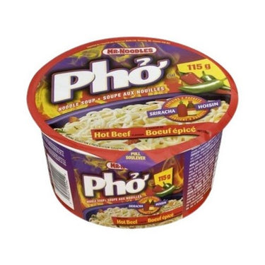 Instant Noodle Soup Pho Hot Beef Flavoured 115 Grams (Case Of 12) by Mr. Noodles