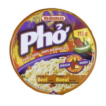 Pho Noodle Soup Bowl Beef Flavour 115 Grams (Case Of 12) by Mr. Noodles