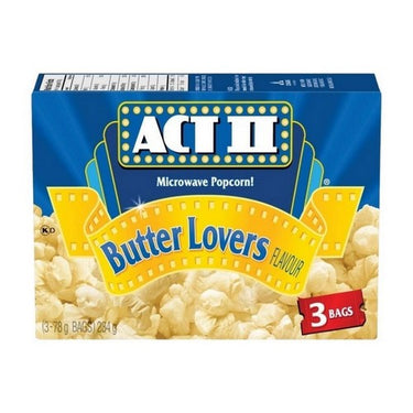 Microwave Gourmet Popcorn Butter Lovers 234 Grams (Case Of 12) by Act II