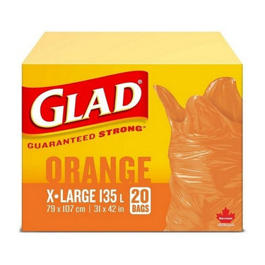 Extra Large Orange Garbage Bags 20 Count (Case Of 8) by Glad