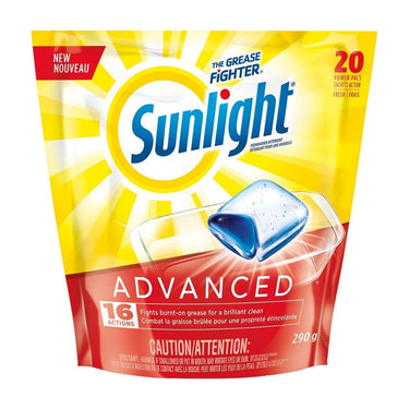 Dishwasher Detergent Advanced 20 Count (Case Of 4) by Sunlight