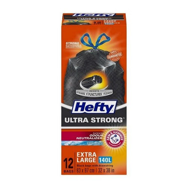 Garbage Bags Ultra Strong Extra Large 12 Count (Case Of 12) by Hefty