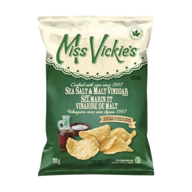 Sea Salt And Malt Vinegar Kettle Cooked Chips 200 Grams (Case Of 18) by Miss Vickie's