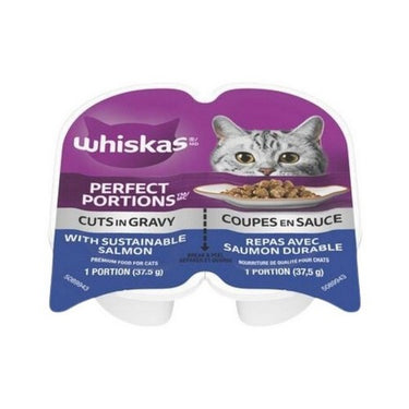 Salmon Flavoured Wet Cat Food in Gravy Perfect Portions 75 Grams (Case Of 24) by Whiskas