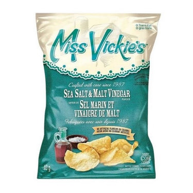 Sea Salt And Malt Vinegar Kettle Cooked Potato Chips 40 Grams (Case Of 40) by Miss Vickies