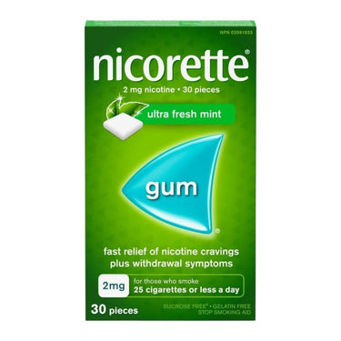 Ultra Fresh Mint Flavoured Nicotine Gum 30 Count by Nicorette