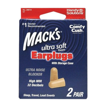 Ultra Soft Foam Earplugs With Storage 2 Pairs 1 Count by Mack's