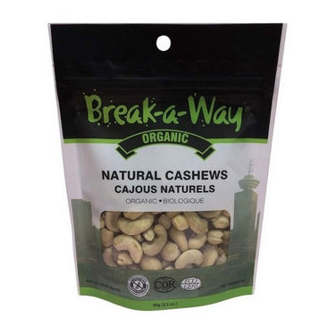 Organic Raw Jumbo Cashews 90 Grams (Case Of 12) by Break-A-Way