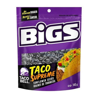 Taco Supreme Flavour Sunflower Seeds 140 Grams (Case Of 8) by Bigs