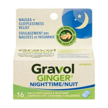 Ginger Nighttime Tablets With Melatonin 16 Count by Gravol