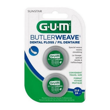 Butlerweave Mint Waxed Dental String Floss 12 Pack (Case Of 12) by Gum