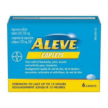 Aleve Caplets Naproxen Sodium Tablets 6 Caplets by Bayer