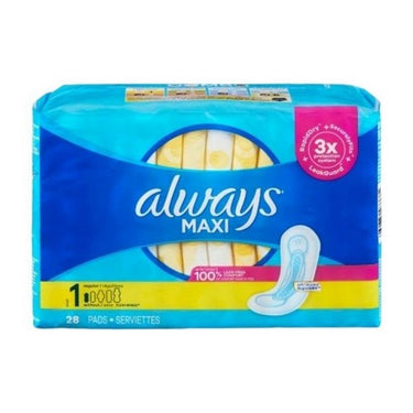 Regular Maxi Sanitary Napkin 28 Count by Always Discreet