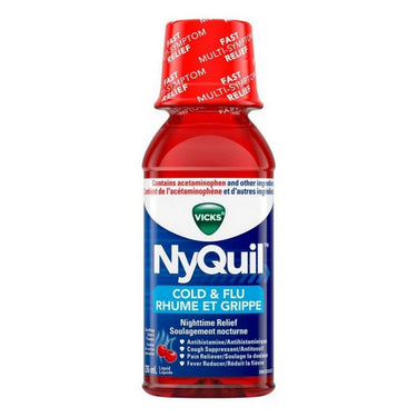 NyQuil Cold And Flu Liquid Cherry Flavor 236 Ml (Case Of 3) by Vicks