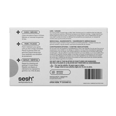 Sesh Plus, Nicotine Gum Citrus, 4 Mg, 10 Count (Case Of 10)