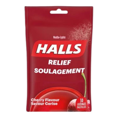 Halls Relief Mentho Lyptus Cherry Flavour 30 Count (Count of 12) by Halls