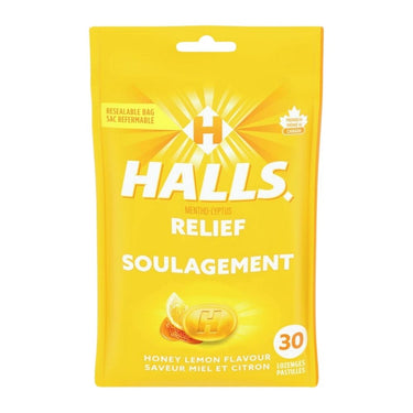 Cough Drops Relief Honey-Lemon Flavoured 30 Count (Count of 12) by Halls