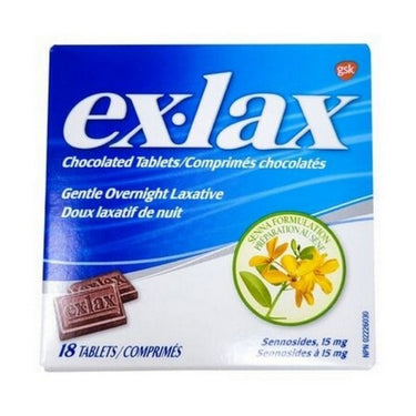 Gentle Overnight Laxative Chocolate Flavoured 18 Tablets by Ex-Lax