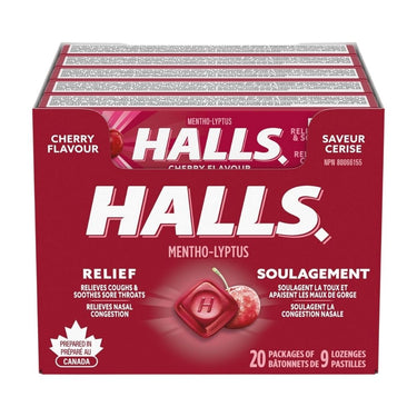 Cold Drops Relief Mentho Lyptus Cherry Flavoured 20 Count (Case Of 20) by Halls