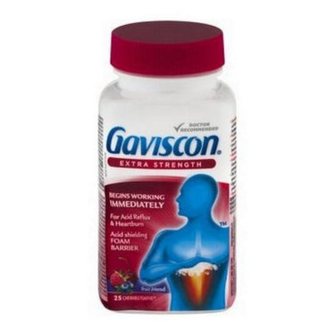 Gaviscon, Extra Strength Antacid Fruit Blend Flavoured, 25 Tablets