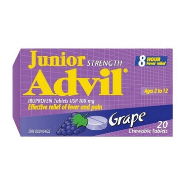 Advil, Grape Flavoured Children Ibuprofen Junior, 20 Tablets