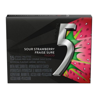 5 Strawberry Flood Flavoured Chewing Gum 10 Count (Case Of 10) by Wrigley's