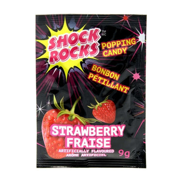 Popping Candy Strawberry 9 Grams (Case Of 24) by Shock Rocks