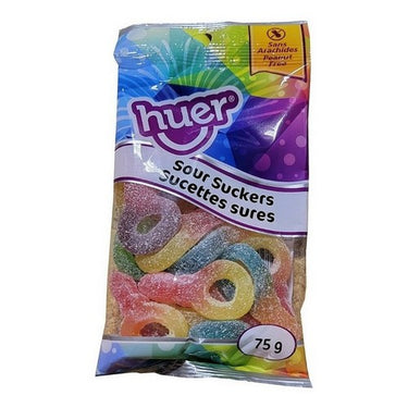 Sour Suckers Gummy Candy 75 Grams (Case Of 12) by Huer