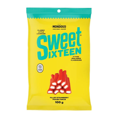 Licorice Ribbon Strawberry Flavoured 100 Grams (Case Of 12) by Mondoux