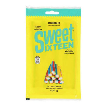 Sweet Sixteen Sour Licorice Ribbons 100 Grams (Case Of 12) by Mondoux