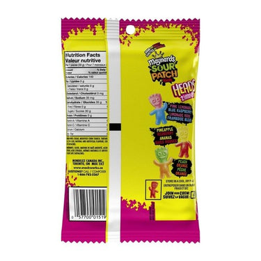 Sour Patch Kids Heads 2 Flavours in 1 Sour Gummies 185 Grams (Case Of 12) by Maynards