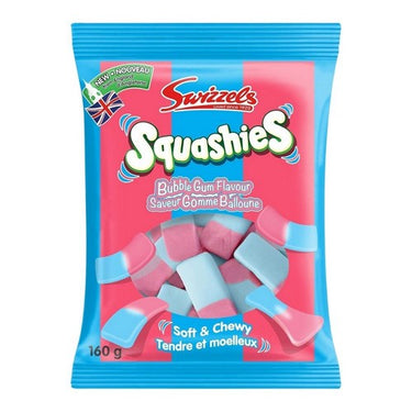 Squashies Bubble Gum Flavoured Candies 160 Grams (Case Of 10) by Swizzels