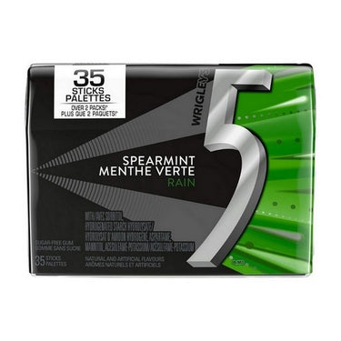 Spearmint Rain Flavoured Sugar Free Chewing Gum 6 Count (Case Of 6) by 5 Gum
