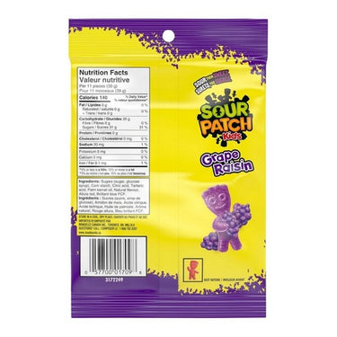 Sour Patch Kids Grape Flavoured Sour Gummies 185 Grams (Case Of 12) by Maynards